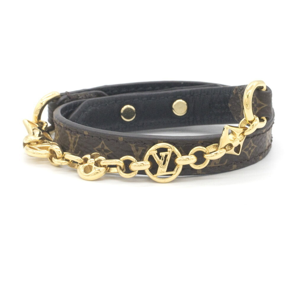 Louis Vuitton Monogram Bracelet M8079, Size 17, Double Chain.